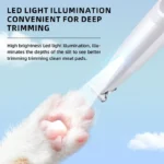 Type C Dog Paw Trimmer with LED Light Waterproof Pet Hair Trimmer with LED Display Dog Clippers for Grooming 18mm Widen Blade - Image 6